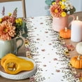 thumbnail image 4 of ERUNPONLY Fall Gnomes Table Runner - 60 Inch Long Thanksgiving Pumpkin Squirrel Sunflower Leaves Cotton Linen Blended Dress Scarves Farmhouse Table Runner for Kitchen Dining, Coffee Table, 13" x 60", 4 of 8