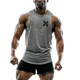 thumbnail image 5 of Chaleco de hombre para entrenamiento físico, correr, transpirable, cómodo, suelto, para movimiento, para las cuatro estaciones, estampado simple, para uso exterior e interior, 5 of 5
