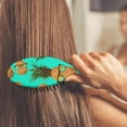 thumbnail image 4 of Tropical Pineapple Hair Brush, Hawaiian Fruit Pattern Detangling Paddle Brush, Summer Yellow Print, Soft Bristle Brush for All Hair Types, 4 of 8