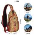 thumbnail image 5 of Sling Backpack,Golden Christmas Snowflake Pattern Crossbody Bag with Water Bottle Holder,Waterproof Sling Bag for Men/Women with Chest Phone Holder for Hiking,Travel, 5 of 6