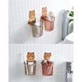 thumbnail image 4 of Soporte de pared para cepillos de dientes para baño, accesorios de baño, color marrón, 4 of 4