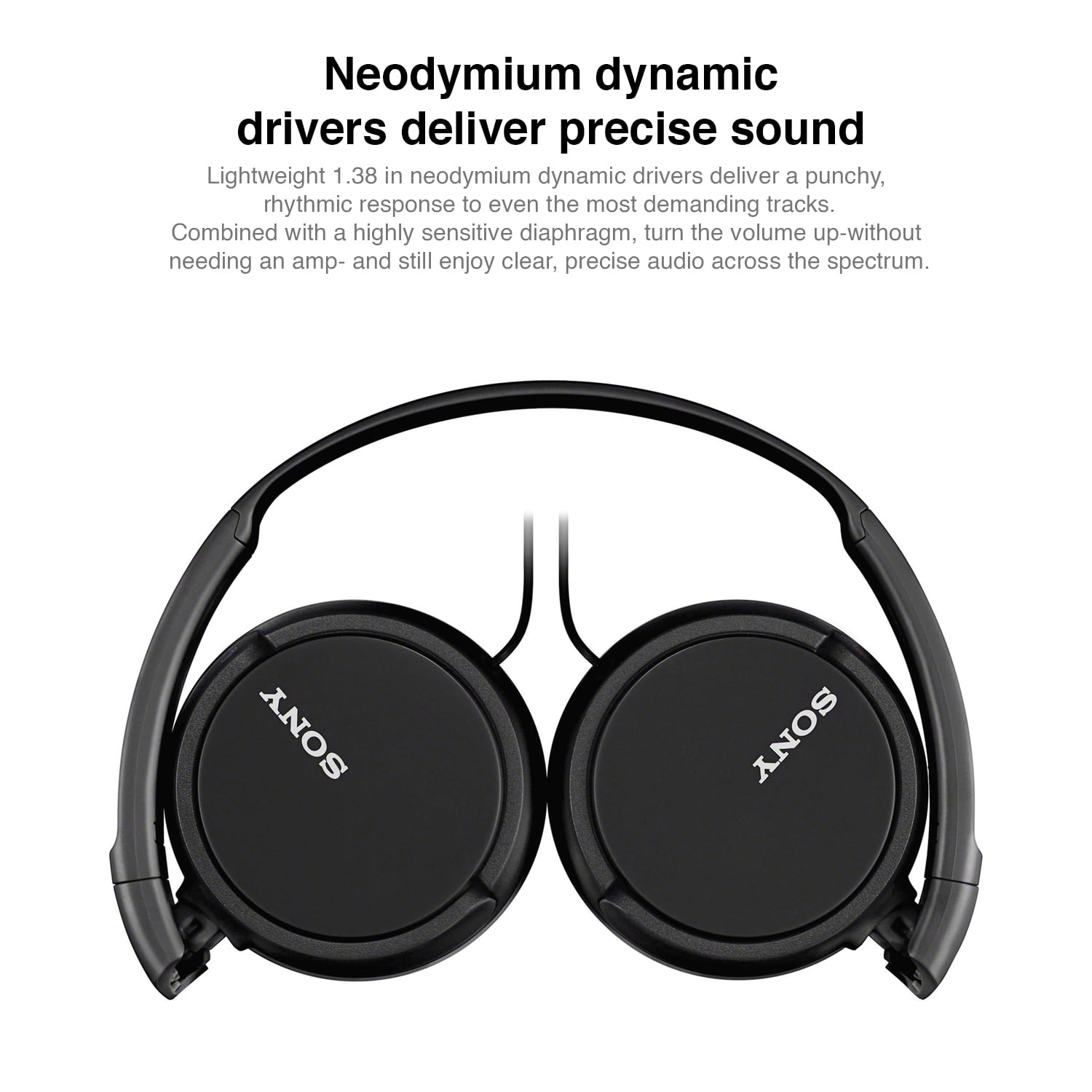 Sony MDR-ZX110 ZX Series Stereo Wired Headphones (Black) with 3.5 