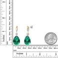 thumbnail image 6 of Gem Stone King 19.19 Cttw 925 Silver and 10K Yellow Gold Green Nano Emerald White Moissanite and White Lab Grown Diamond Earrings for Women | Gemstone Birthstone | Pear Shape 18X13MM, 6 of 6