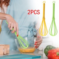 JingChun 2Pc Silicone Egg Whisk for Household Purposes Manual Egg Beater Hand Egg Mixer Kitchen Cooking Utensils Silicone Whisks for Cooking Whipping Egg Whites Cream Sauce Milkshake