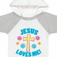 thumbnail image 4 of Inktastic Easter Jesus Loves Me with Cross and Flowers Boys or Girls Baby Bodysuit, 4 of 5