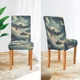 thumbnail image 3 of Yayeee 4 Pack Dining Chair Covers Stretch Parson Chairs Slipcovers Seat Protector, Beige Floating Whale, 3 of 6