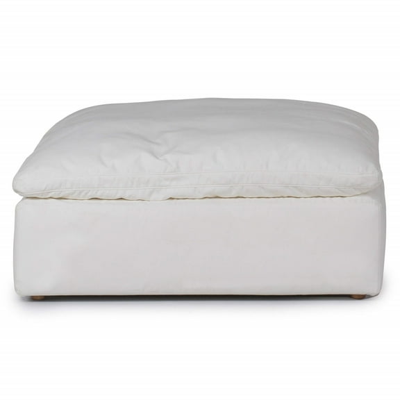Sunset Trading Puff Fabric Slipcovered Sectional Modular Ottoman in White