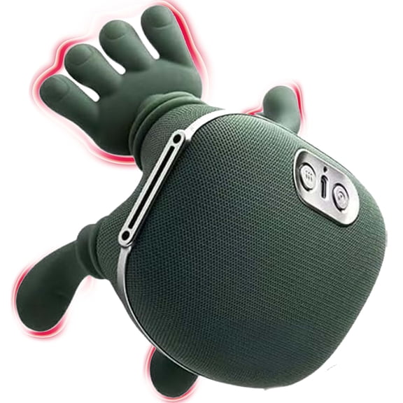 Bionic Heated Shiatsu Neck & Back Massager - 4D Kneading, Portable Electric Deep Tissue with Simulated Human Hand for Pain Relief