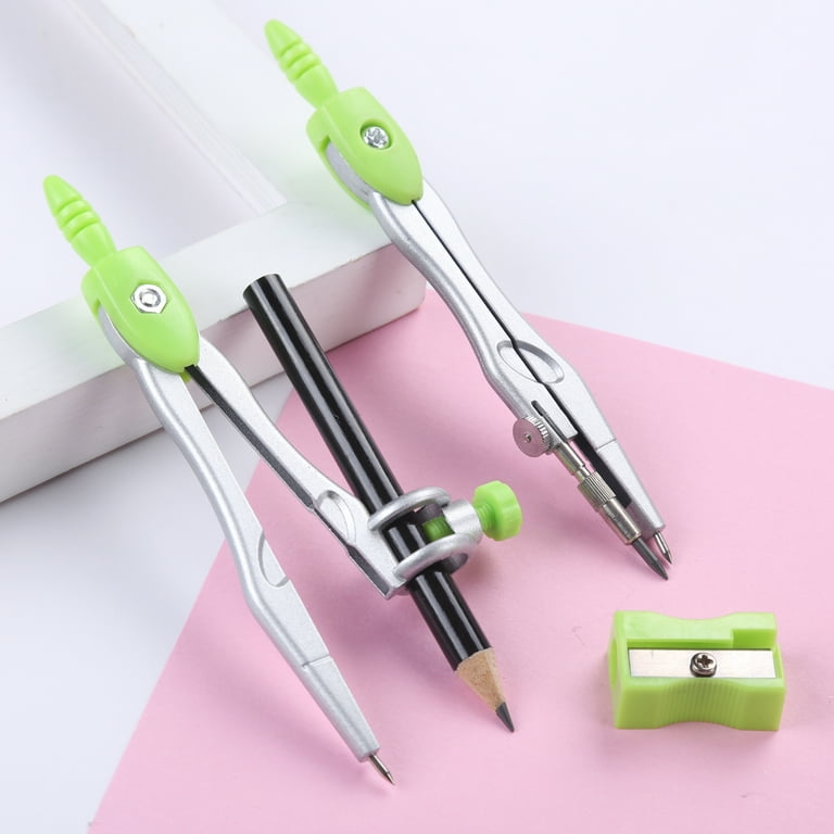 Vobou 10-Piece Math Geometry Set - Student Supplies With Shatterproof Box, Ruler, Compass, Protractor