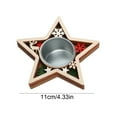 thumbnail image 3 of Christmas Wood Candle Holders Bulk Tealight Candle Table Centerpiece Church Candlestick Xmas Souvenirs for Guest Home Weeding Decor (Star), 3 of 6