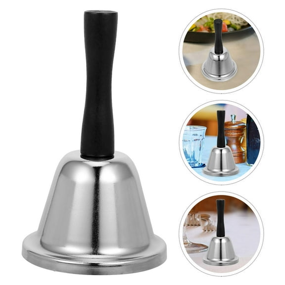 Stainless Steel Hand Bell for Classroom Desk Dinner Table Service 1 Set Decorative Bell for Seniors Bedside Restaurant Call
