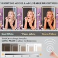 thumbnail image 4 of FANRAL Vanity Desk with LED Lighted Mirror and Power Outlet,Makeup Vanity Table with Storage Drawers,3 Lighting Modes and Adjustable Brightness,Dressing Table for Bedroom,Purple Vanity, 4 of 7
