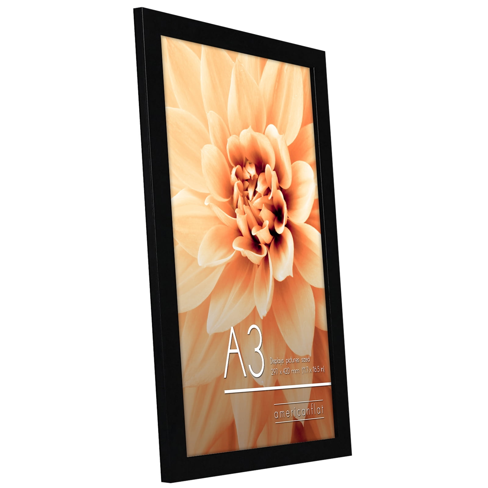 Americanflat 11.7x16.5 Poster Frame with Shatter-Resistant Glass 2 Pack horizontal vertical formats perfect - Black