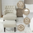 thumbnail image 4 of L'AGRATY Accent Chair with Ottoman, Tufted Armchair and Ottoman for Bedroom Living Room, Beige, 4 of 6