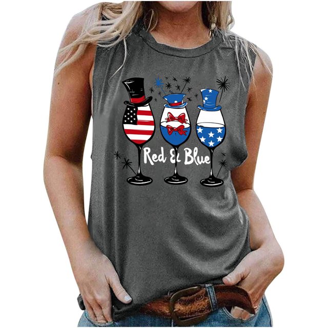 Qiopertar Blouse Sans Manches Imprimée Mode Décontractée pour Femmes Col Rond Sexy Pull-Over Slim Offres de la Semaine Liquidation à Moins de 5$ jusqu'à 90 % de Réduction