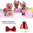 thumbnail image 3 of Conjunto de gorro y collar con pajarita navideños para perros y gatos Levamdar, 3 of 8