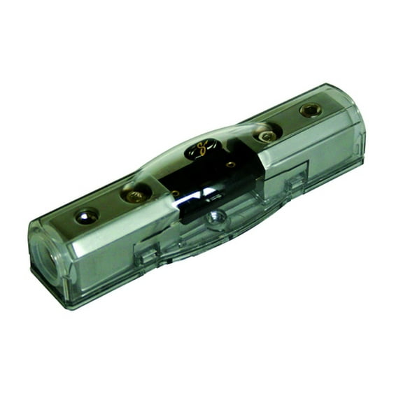 Stinger SHD201 Satin Chrome Anl Fuseholder 1/0 Or 4 Gauge Inputs And Outputs