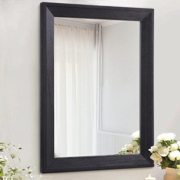 Wall Mirror Black Wood Framed Rectangle Mirrors for Wall 16"x12" Decorative Small Hanging Mirror for Bedroom,Bathroom,Living Room,Entryway,Farmhouse