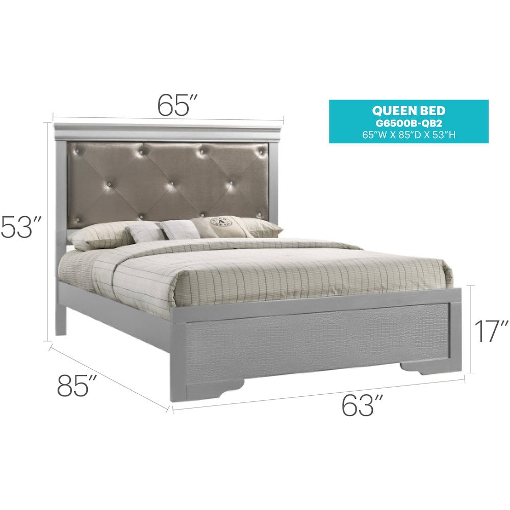 Glory Furniture Lorana Queen Bed in Champagne Color