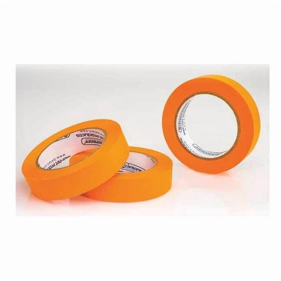 Masking Tape, 1 in W x 40 yd L, 6.3 mil Thick, Orange, Rubber Adhesive, 3 PK
