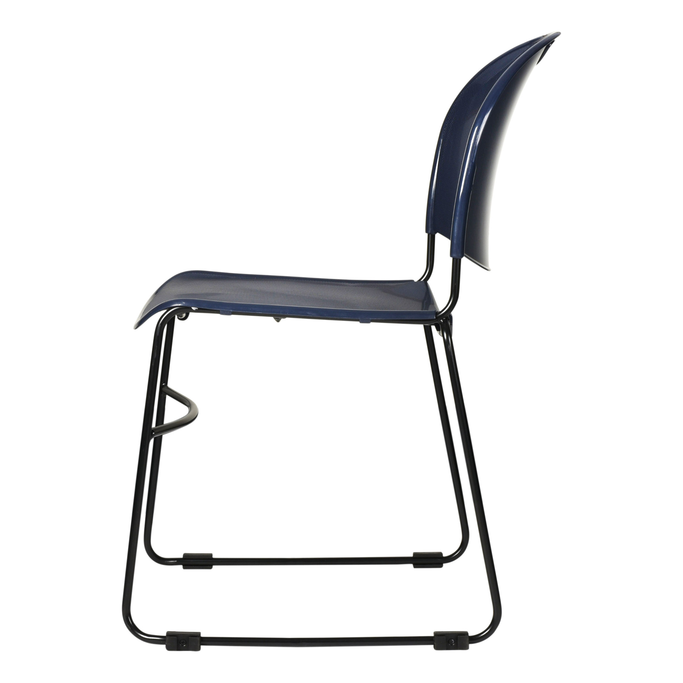 Hampden Furnishings Naomi Basics Navy Blue Stack Chair, Polypropylene, Set of 4