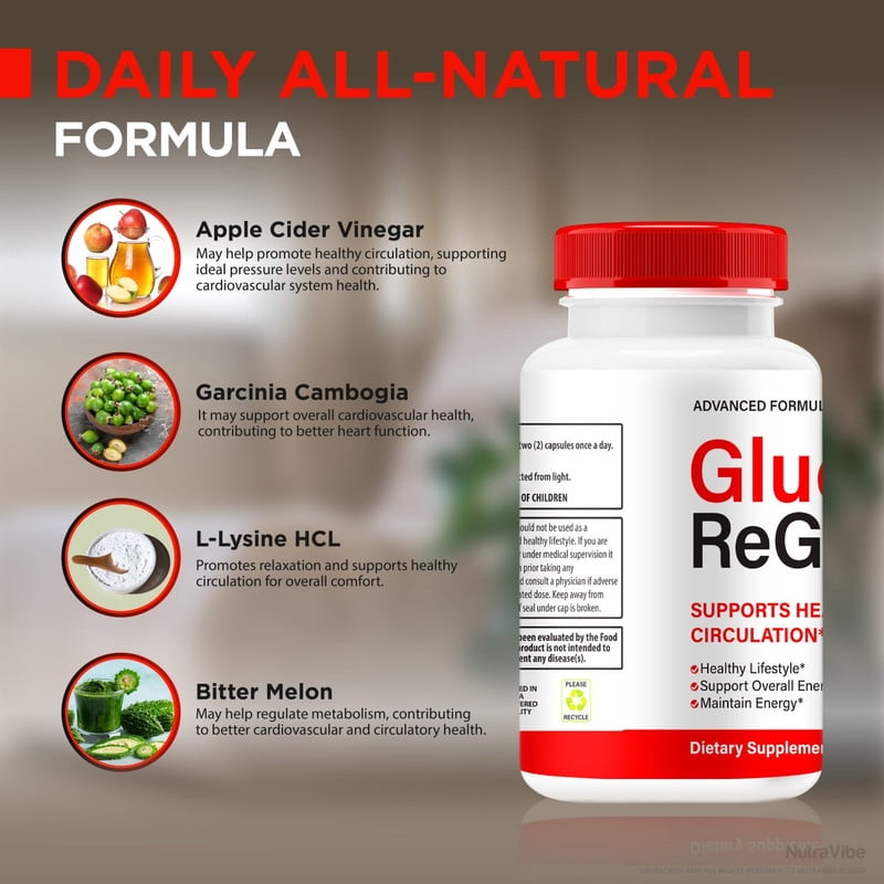(3 Pack) Gluco Regen Capsules, Original GlucoRegen Formula - Naturally Supports Healthy Circulation, Stable Levels and Energizes the Body, Official Review (180 Capsules)