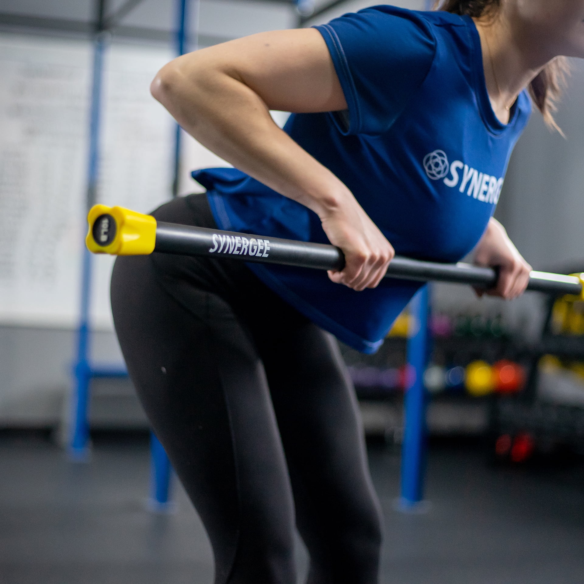 Synergee Workout Bar - 8lb - Padded Weighted Bars – Body Bar Toning Exercises, Strength & Condition