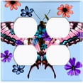 thumbnail image 3 of Metal Light Switch Plate Cover Unique Colorful Floral Butterfly Blue BUT022, 3 of 13