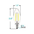 thumbnail image 7 of Luxrite 4W E12 Vintage Candelabra Dimmable LED Light Bulbs, 40W Equivalent 400 Lumens, 5000K Bright White, Blunt Tip, 12-Pack, 7 of 7