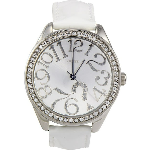 GUESS GUESS Women's White Dial Leather Strap Watch G75960L
