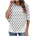 thumbnail image 1 of Camisas de mujer Camisetas sin mangas estampadas con gasa Manga corta Mantón fluido Blusas de túnica de doble capa Fridja  nalpqowj27714, 1 of 9