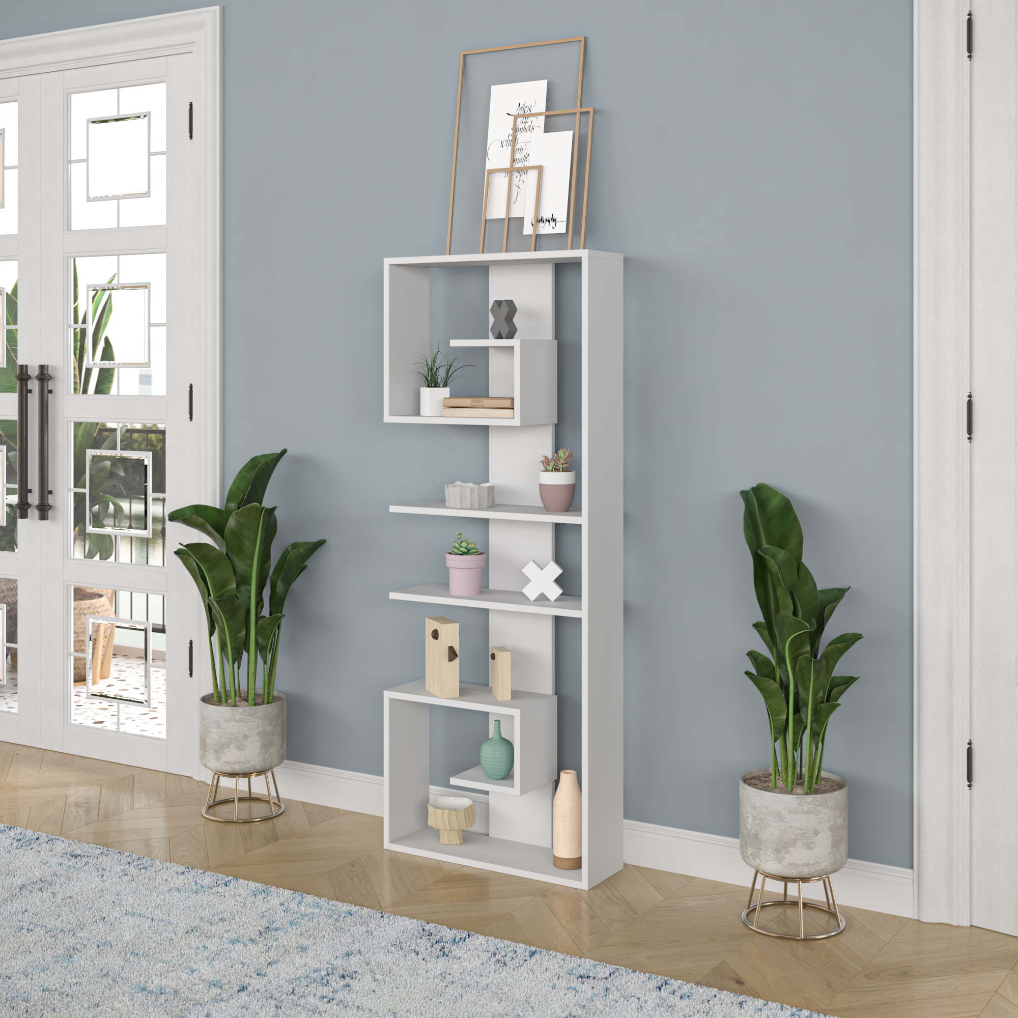 Ada Home Decor Truro Multiple Tier Open Shelf Modern Bookcase, White