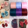 thumbnail image 2 of SPRING 50 Yards Chiffon Mesh Bright Silk Pleated Ribbon Bow Bouquet Package Yarn Ribbon Navy Blue, 2 of 9