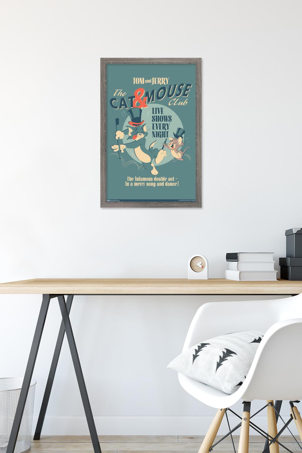 Tom And Jerry - Cat And Mouse Club Wall Poster, 14.725" x 22.375", Framed