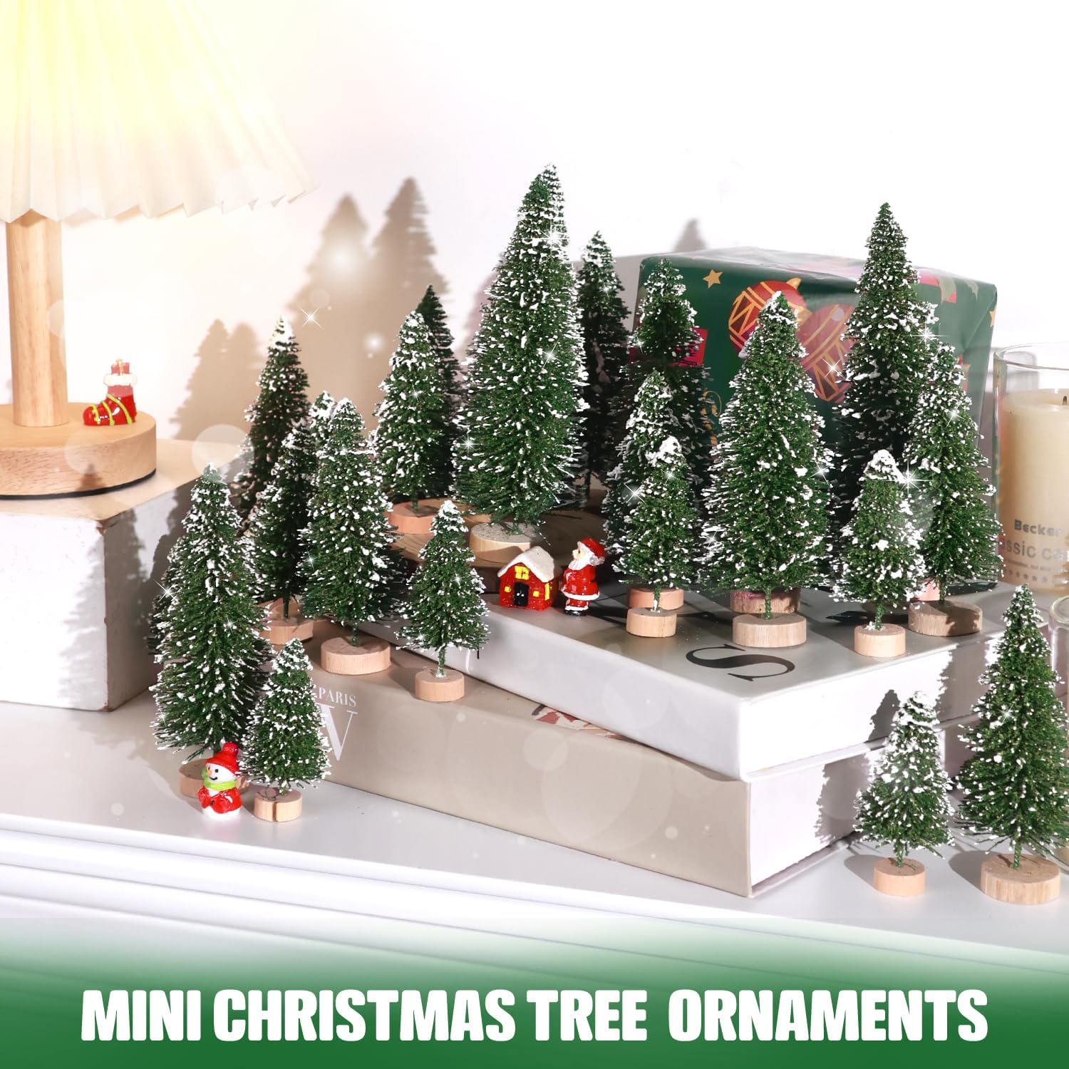 Ayieyill 30-Piece Mini Sisal Christmas Trees with Wood Base photo 2