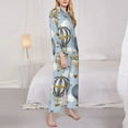 thumbnail image 3 of Honeii Balloon Vintage print Women's Pajama Sets Long Sleeve Button Down Sleepwear Nightwear Soft Pjs Lounge Sets-Large, 3 of 7
