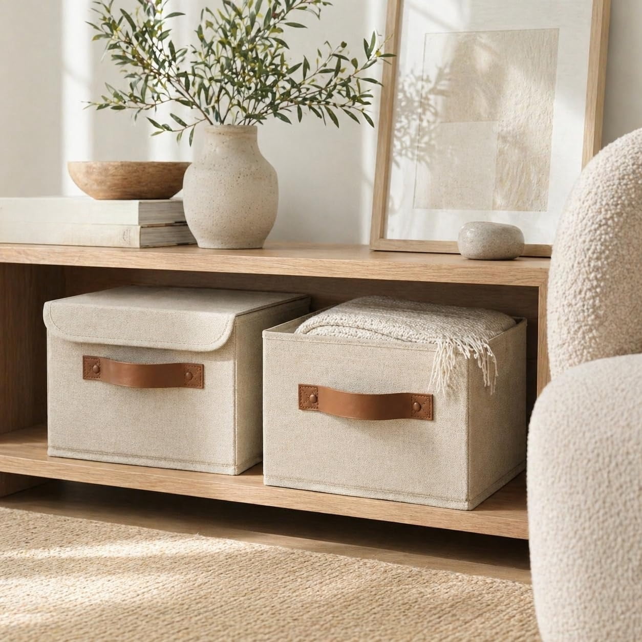 Decorative Linen Storage Boxes with Lids