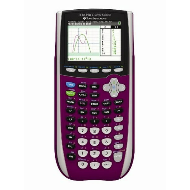 instruments ti-84 plus c silver edition graphing calculator, raspberry - Walmart.com