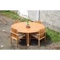 thumbnail image 4 of Grade-A Teak Dining Set: 4 Seater 5 Pc: 72" Round Table And 4 Clipper Stacking Arm Chairs Outdoor Patio WholesaleTeak #51CP1705, 4 of 4