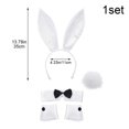 thumbnail image 3 of Vjnyvs 5-Piece Bunny Ears Headband Set,Bow Tie Collar, Cuffs & Tail Kit, White, 1 Set, 3 of 7