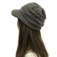 thumbnail image 2 of iHPH7 Womens Hats with Brim Beanies Y2k Beenies Hats Slouchy Beanie Cute Beanies for Women Knit Cap Beanie Hat Dark Gray One Size, 2 of 4