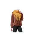 thumbnail image 1 of sweethay Bufanda de mujer borla Color sólido otoño Triangular cálido chal capa para clima frío Casual hueco DIY prendas de vestir exteriores Abrigos y chamarras Amarillo sweethay AP013399-02, 1 of 6