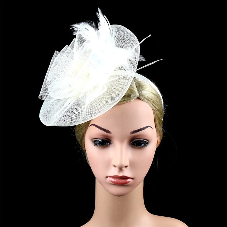 GILIGEGE Fascinators Hats with Feather for Women Lace Mesh  display picture 1