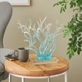 thumbnail image 2 of 15" x 14" Blue Glass Ombre Coral Sculpture with Clear Rectangle Base, by DecMode, 2 of 9