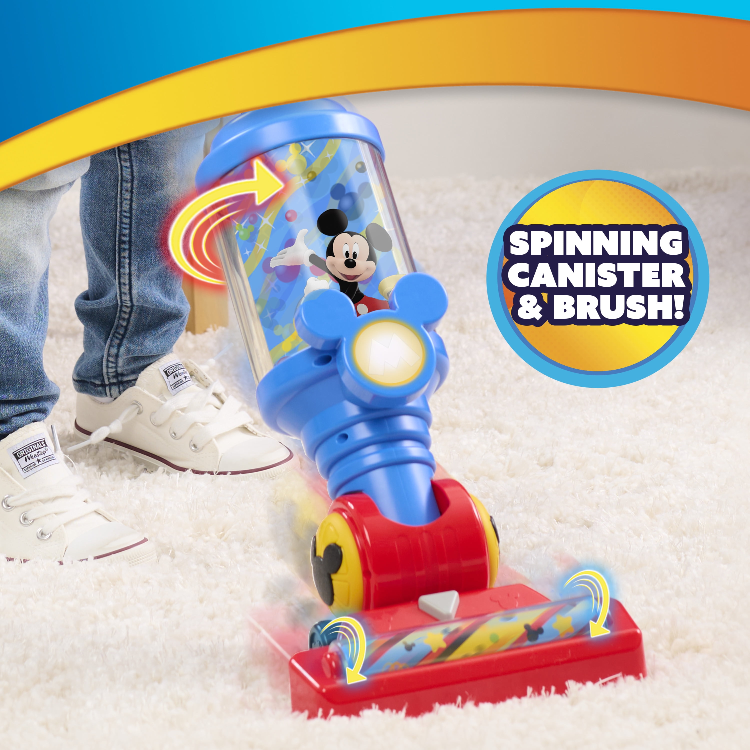 Disney Jr. Mickey Mouse Clubhouse 24-inch Rev-Up Vacuum with Lights & Sounds, Kids Ages 3 and up