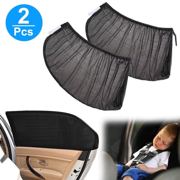 2pcs Car Rear Side Window Sun Visor Shade,Mesh Cover Shield Sunshade UV Protector,Foldable Car Side Window Sunshade Universal Fit for Car,Trucks,and SUV
