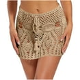 thumbnail image 2 of purcolt Women's Crochet Hollow Out Beach Skirt High Waist Drawstring Summer Vacation Boho Swim Skirts Swimsuit Cover Ups, 2 of 6