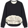 thumbnail image 2 of Meichang Womens Fleece Lined Sweatshirts Winter Thicken Warm Sherpa Lined Pullover Long Sleeve Crewneck Sweatshirt Casual Solid Loose Fit Thermal Pullover, 2 of 6