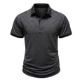 thumbnail image 3 of yillto Mens Classic Golf Shirt Breathable Casual Short Sleeve Button down Tops Plain Collared Tees, 3 of 6