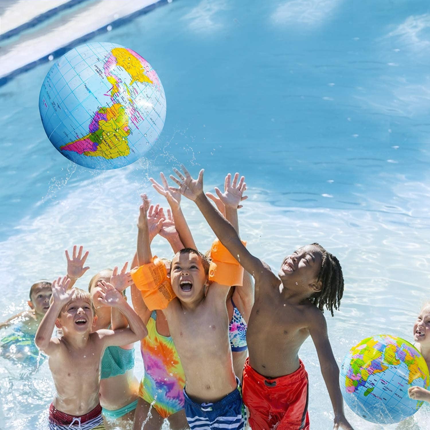 12 Pcs Beach Balls 12 Inch Inflatable Globe Balls Earth Beach Ball for Swimming Pool Toys Perfect for Beach Playing or Teaching Walmart